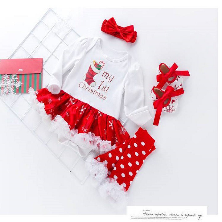 ĐỒ NOEL - BODY NOEL 4 CHI TIẾT CHO BÉ GÁI 3-13KG  .