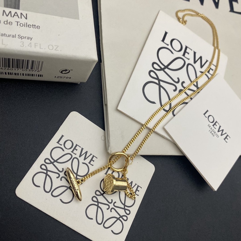 LOEWE Vòng cổ Mặt Chữ L Đơn Giản Phong Cách Hàn Quốc Cho Cặp Đôi