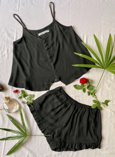 Bộ đồ ngủ dây lụa Infashion 3 nút