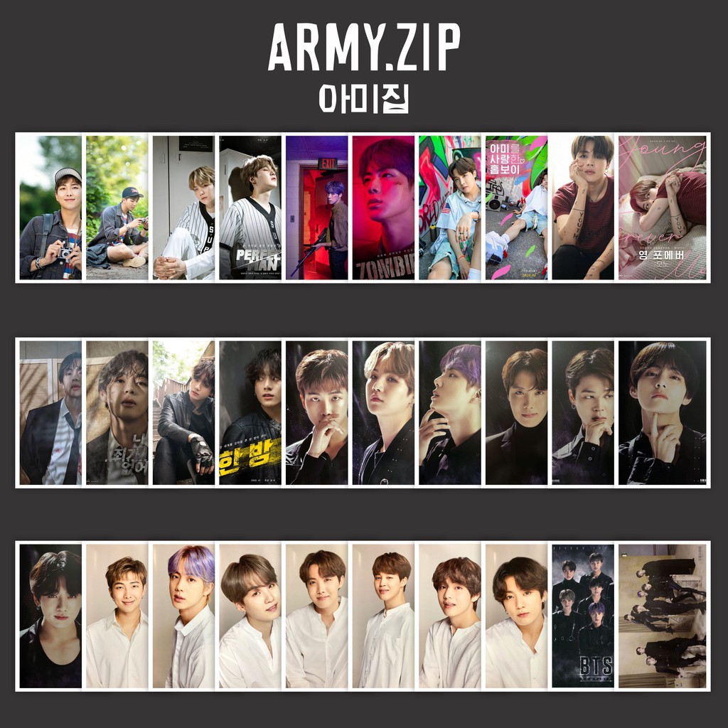 Bộ 30 Thẻ Hình Nhóm Nhạc Bts 6th Army.zip Contents