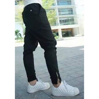 Quần jogger kaki kéo zip
