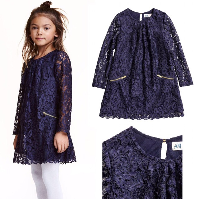 Đầm ren hoa tay dài bé gái H&M