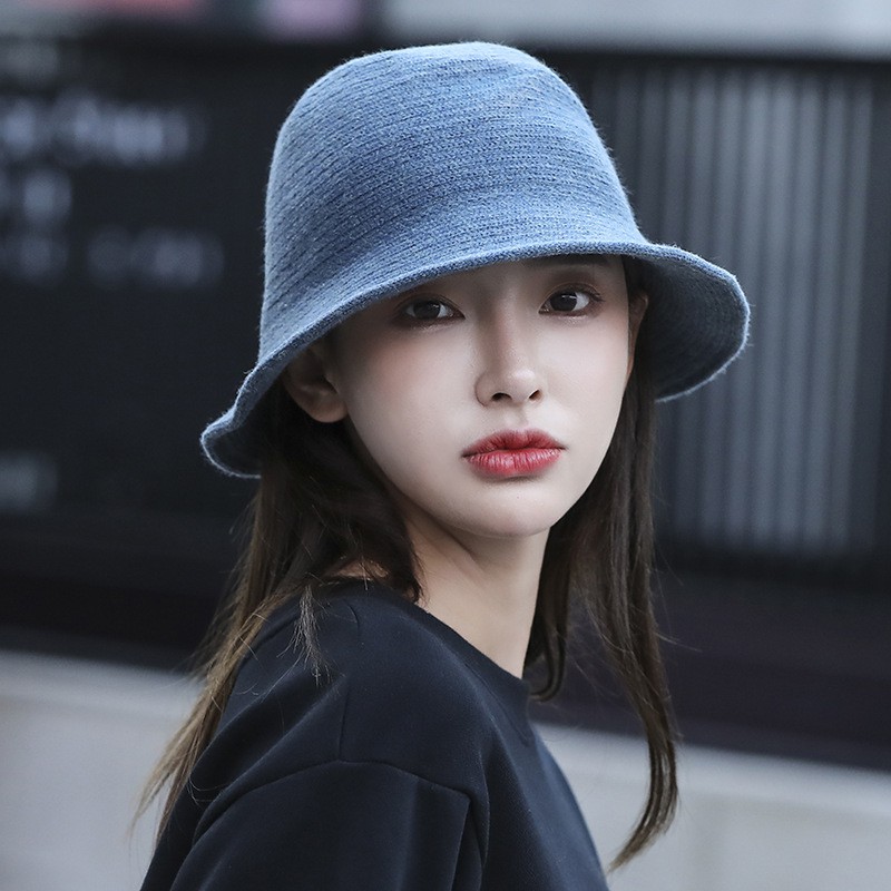 mũ bucket len chỉ dệt kim hàn quốc - ne71 FemaleWool