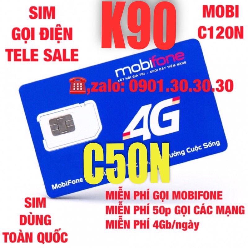 SIÊU SIM MOBI [C120N] [C50N] DÀNH CHO TELE SALE VÀ 4G