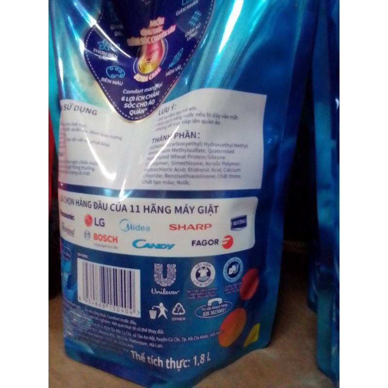túi nước xả comfort 1.8 lít