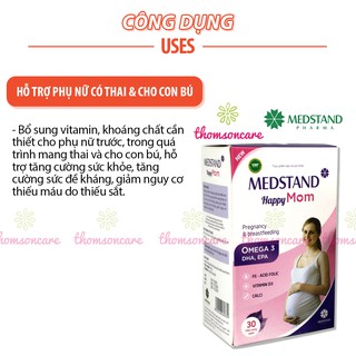 Vitamin bầu medstand happy mom, bổ tổng hợp cho mẹ mang thai và sau sinh - ảnh sản phẩm 7