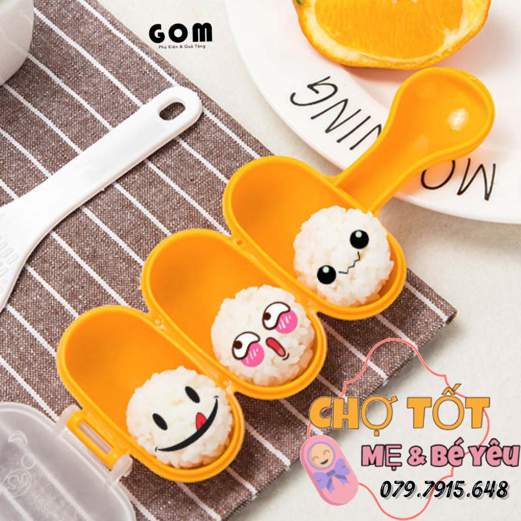 Khuôn Lắc Cơm Tạo Hình Cơm Viên Bento Cho Bé Ăn Dặm Kèm Thìa