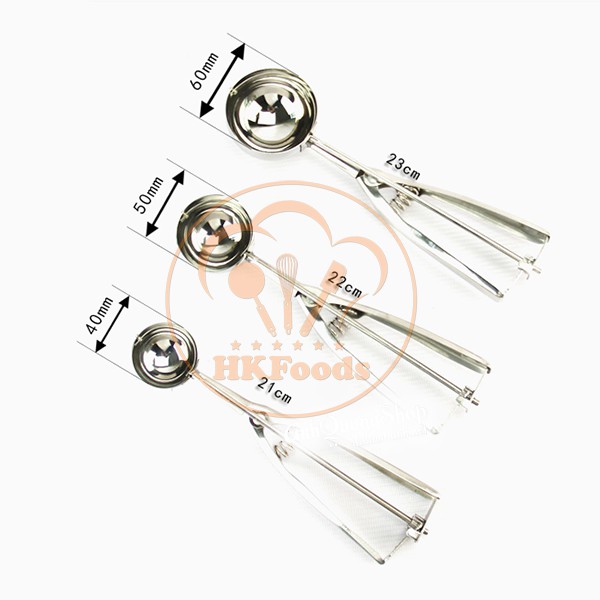 Muỗng Múc Kem inox 4cm-5cm-6cm