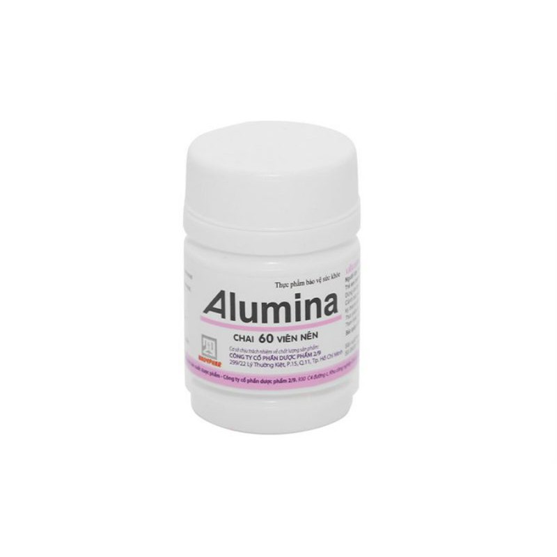 ✅  ALUMINA - Hỗ Trợ Triệu Chứng Viêm Dạ Dày, Đầy Hơi lọ 60 viên nhai