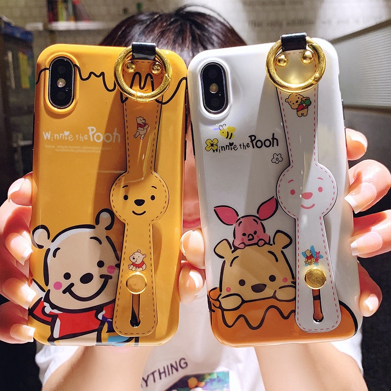 Ốp điện thoại họa tiết gấu Pooh với dây đeo xinh xắn cho iphone xs max xr 8plus 7 | BigBuy360 - bigbuy360.vn