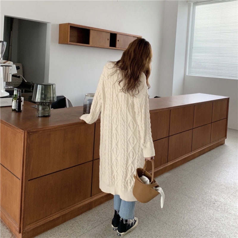 Áo Khoác Cardigan Len Thừng 2 Túi Dáng Dài M302