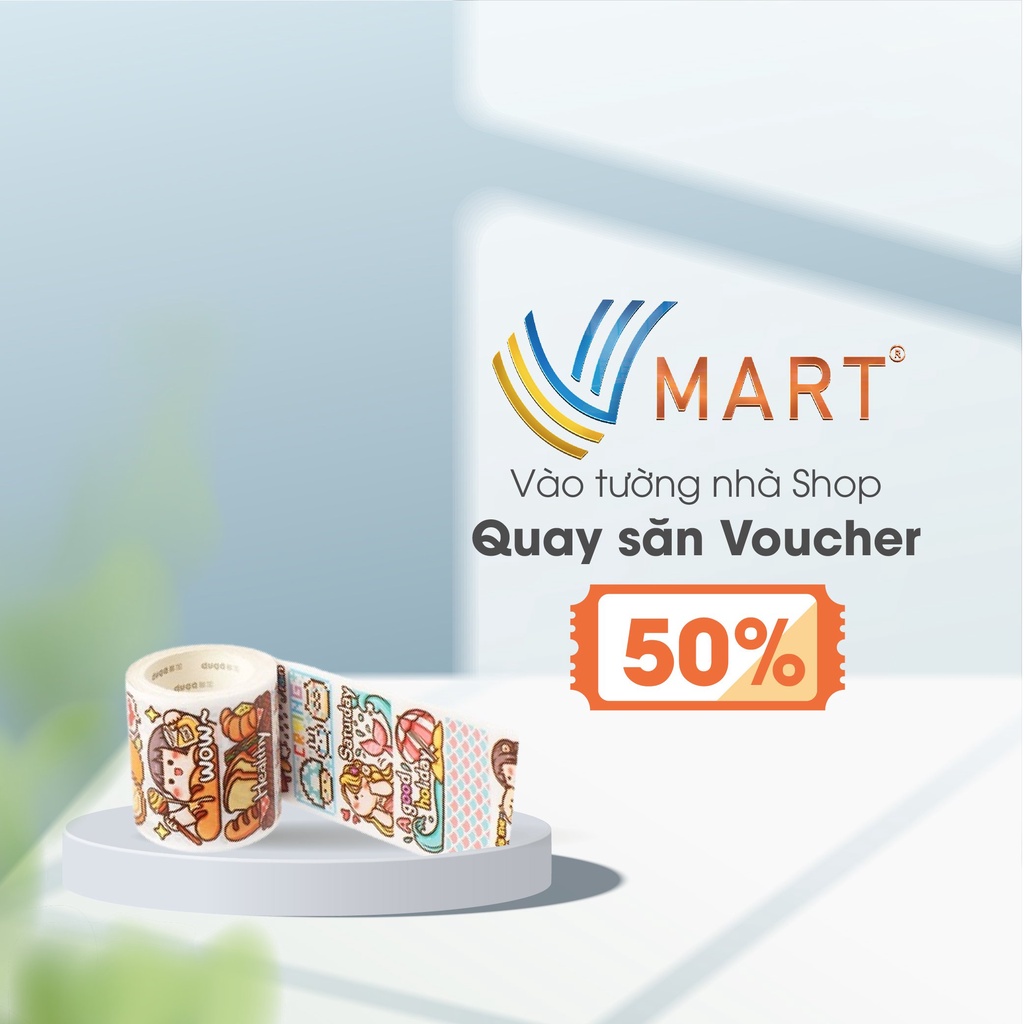Băng dính Washi Tape Trang Trí - Văn Phòng Phẩm giá rẻ tại Phường 6 quận Tân Bình - Vmart phân phối
