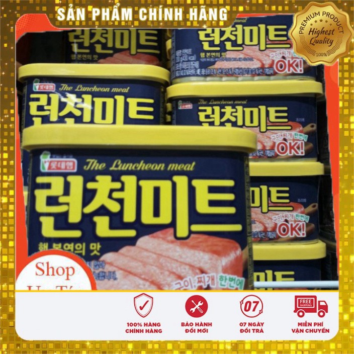 [BÁN SỈ] Thịt hộp Lotte Lunchoen Meat Hàn Quốc 340g Nắp Vàng HSD 2024