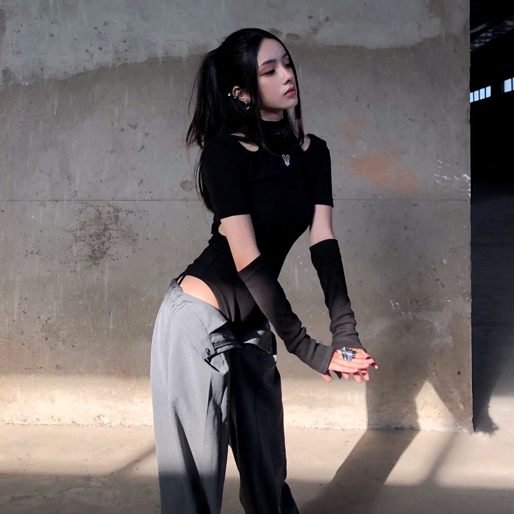 Áo Body Suit Găng Tay Đen BunnyHill SSBR06