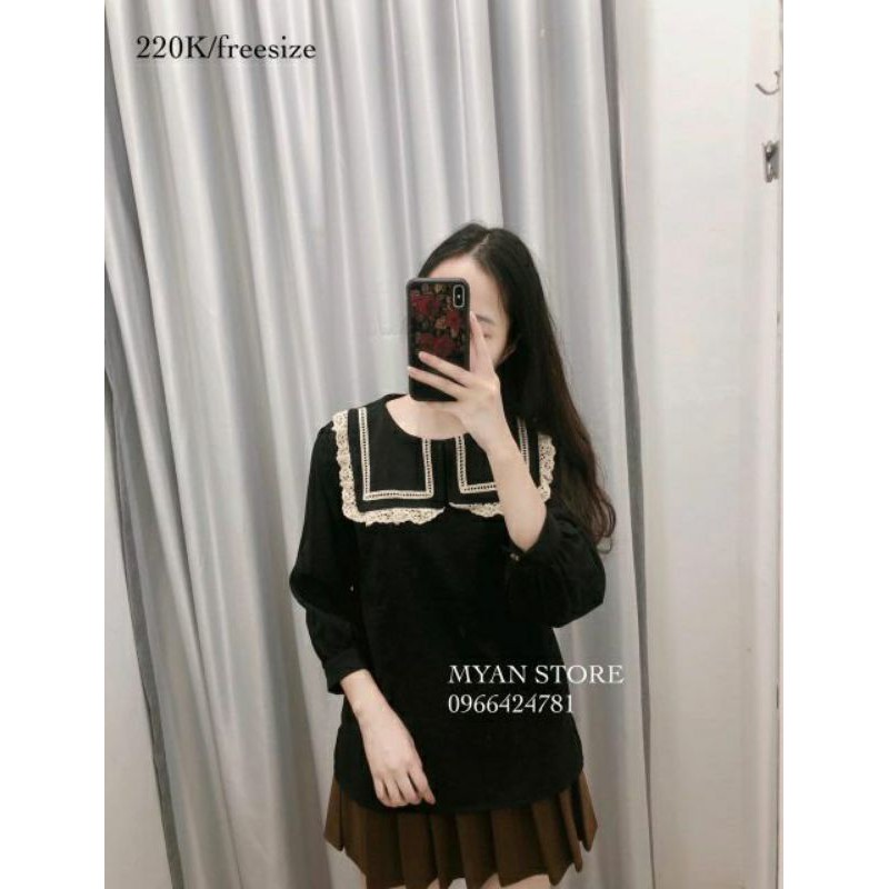 Áo babydoll vạt vuông tay lỡ viền ren xinh | BigBuy360 - bigbuy360.vn