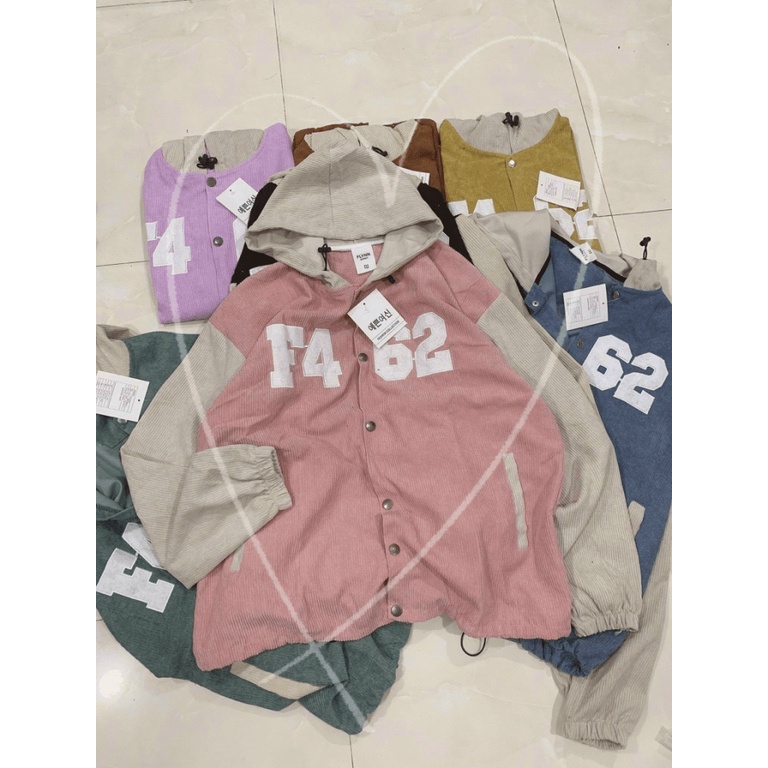 Áo Khoác Bomber Nhung Tăm Nan Nữ Form Rộng Cực Xịn Hot