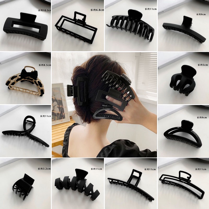 Kẹp Tóc Màu Đen Kiểu Hàn Quốc Dễ Phối Đồ
