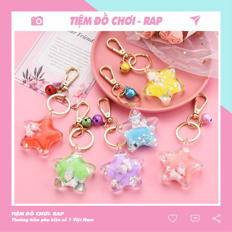 Móc khóa, móc túi Acrylic ngôi sao may mắn dễ thương cute  dùng làm quà tặng, dây treo balo, túi xách - Ráp
