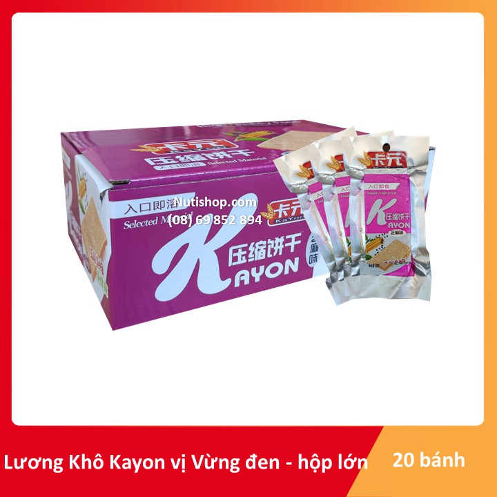 Lương khô Kayon vị Vừng Đen nguyên hộp 900g - 20 bánh