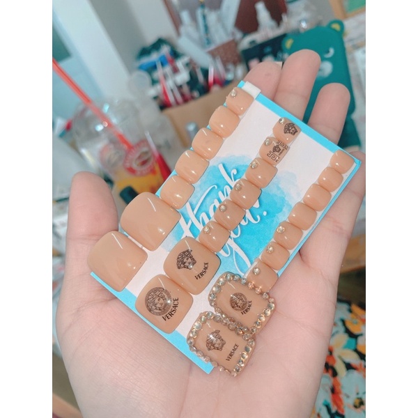 A4 Bộ 24 móng chân giả kèm keo dũa