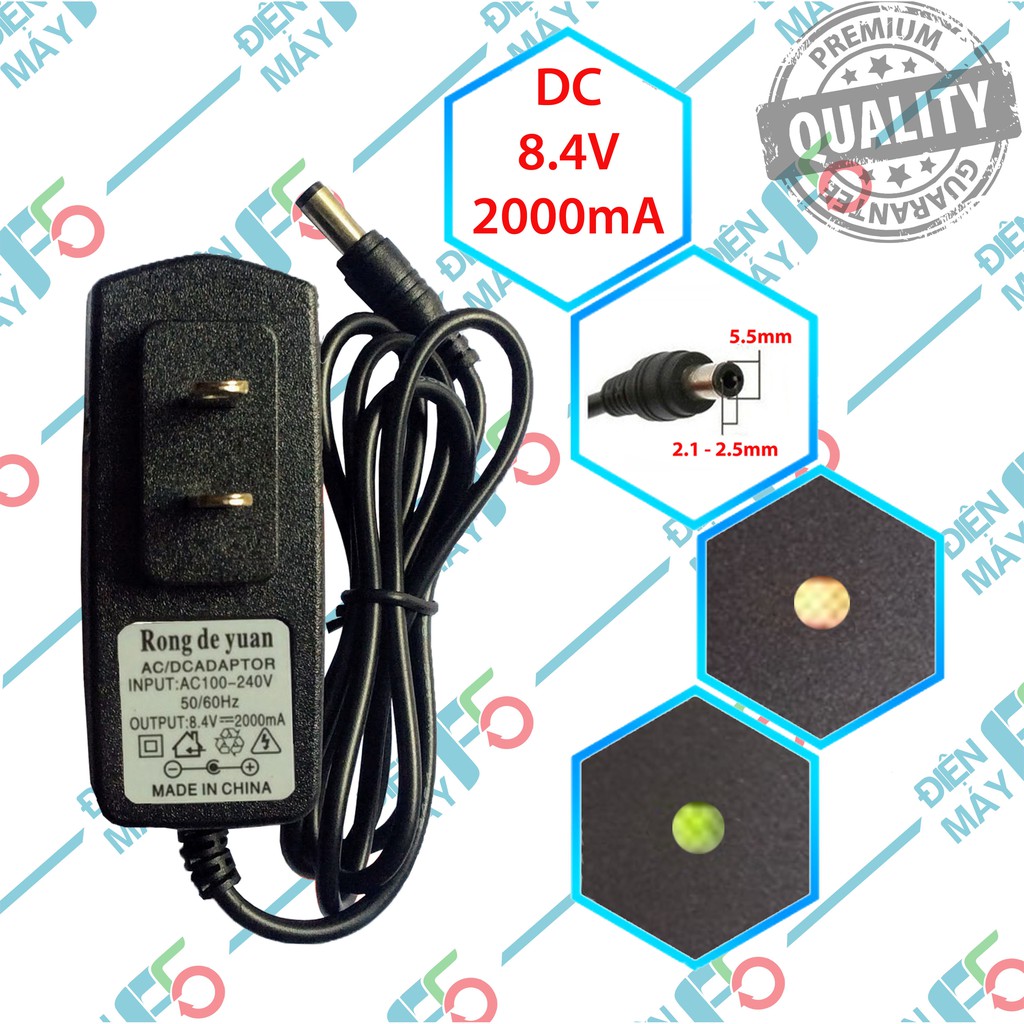 DMF5 Sạc 8.4v 2A loại tốt dùng sạc pin Li-ion có báo đầy