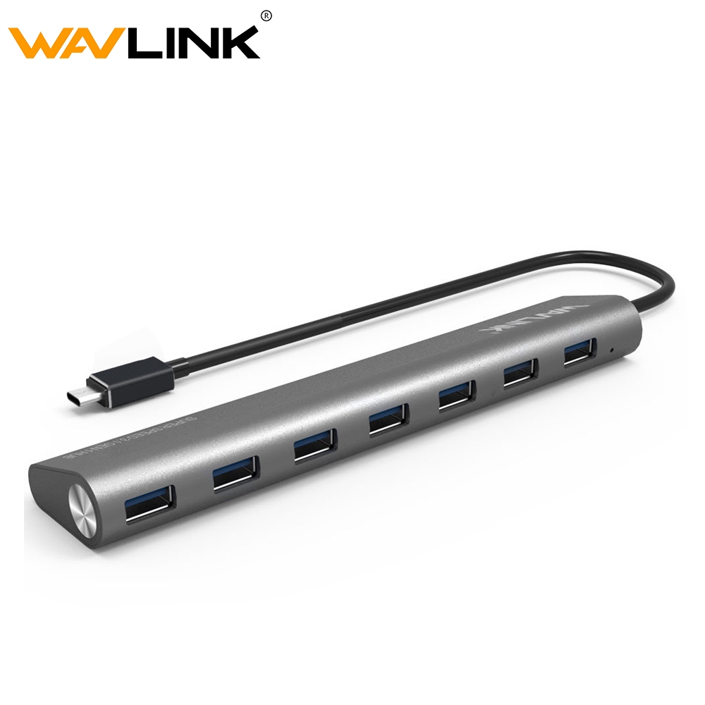 Bộ Chia Wavlink 7 Cổng USB 3.1 Kèm Bộ Chuyển Đổi Nguồn 5V/4A Tiện Dụng