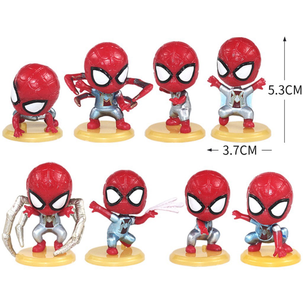 tượng trang trí bánh kem [FREESHIP] bộ 8 nhện con nhựa đẹp