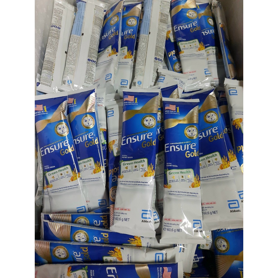 Combo 10 gói sữa Ensure Glold Hương vani  60,6g mỗi gói date 5/2025