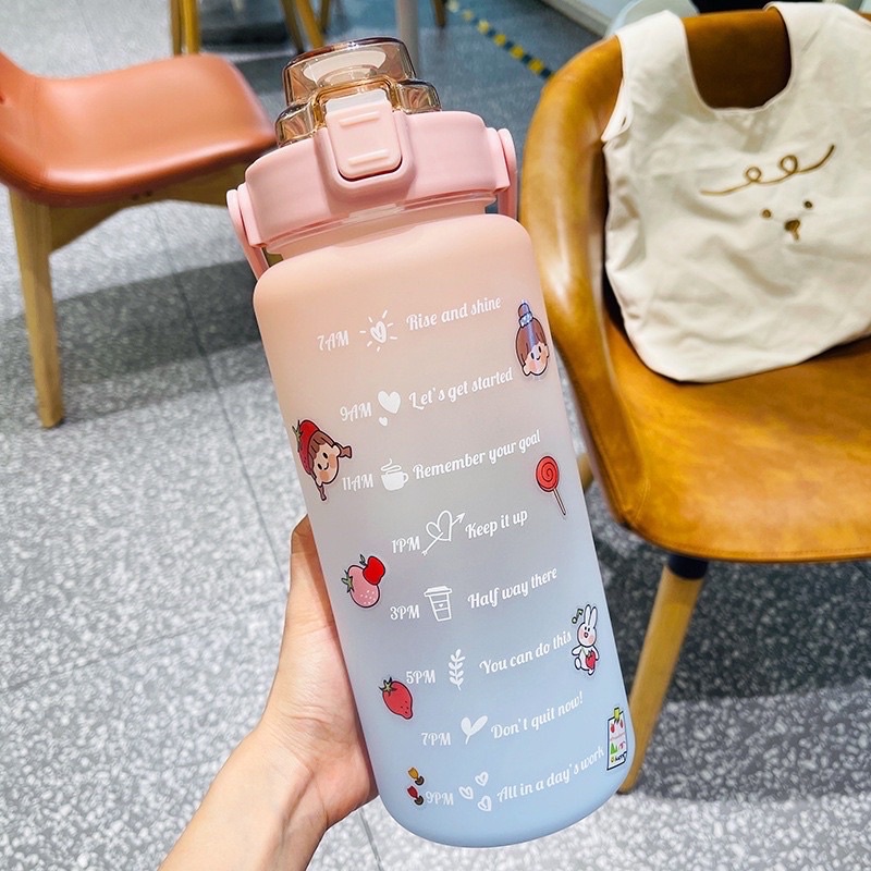 BÌNH NƯỚC 2L,2000ML - 1400 ML CAO CẤP. BÌNH NƯỚC CUTE, CÓ VẠCH CHIA