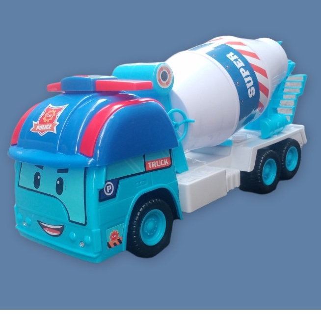 Đồ Chơi Mô Hình Xe Trộn Bê Tông Cảnh Sát Size Đại Cho Bé