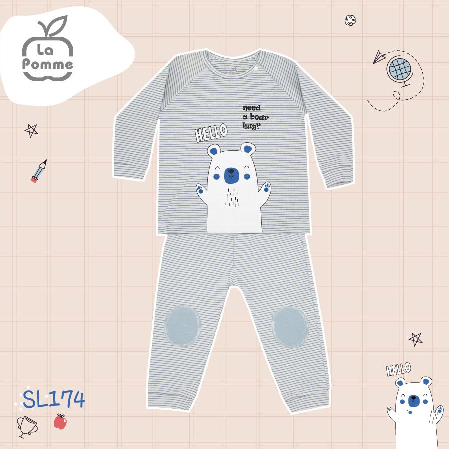 SL174 Bộ dài tay La Pomme Hello baby bear