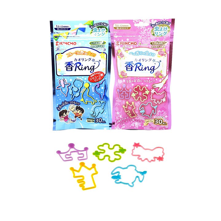 Vòng đeo chống muỗi Kincho hình thú 30 chiếc (2 loại) - chuyên sỉ hàng nội địa Nhật