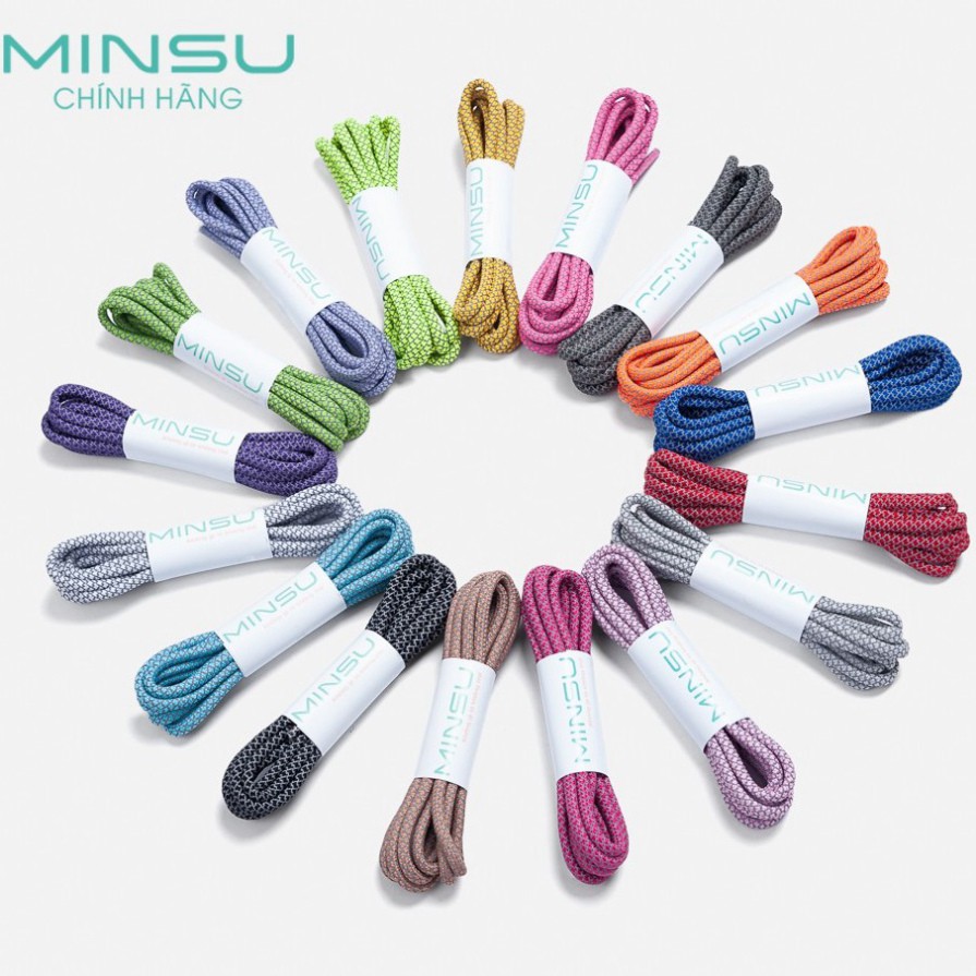 Dây Giày Phản Quang Tròn Chính Hãng MINSU Cao Cấp M9501, Dây Giày Thể Thao Shoelaces Bản Tròn Cho yz