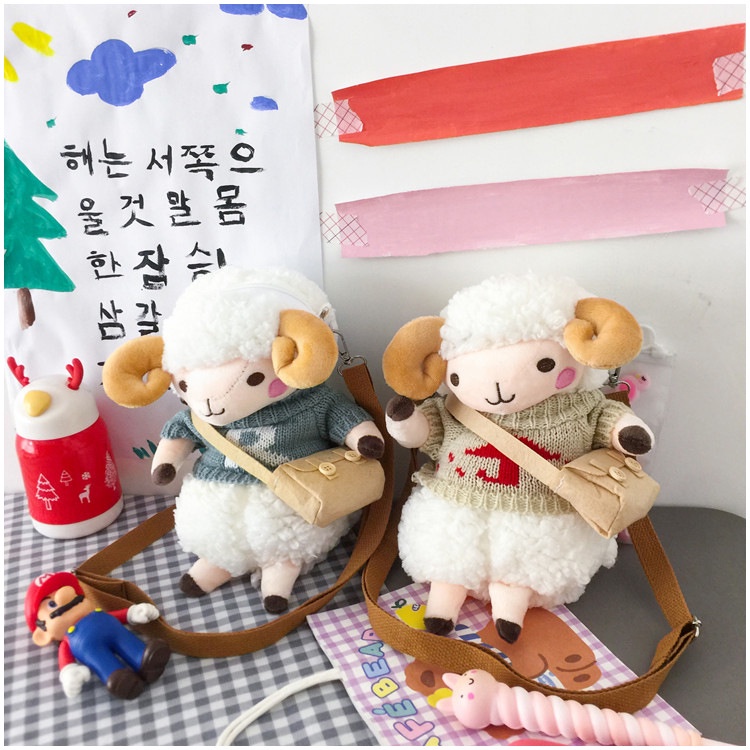 [CÓ SẴN] Túi xách đeo chéo cừu bằng bông TX08