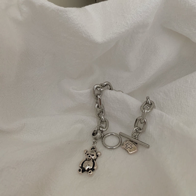 Vòng Đeo Tay Có Khóa Hình Gấu Đơn Giản Phong Cách Hàn Quốc