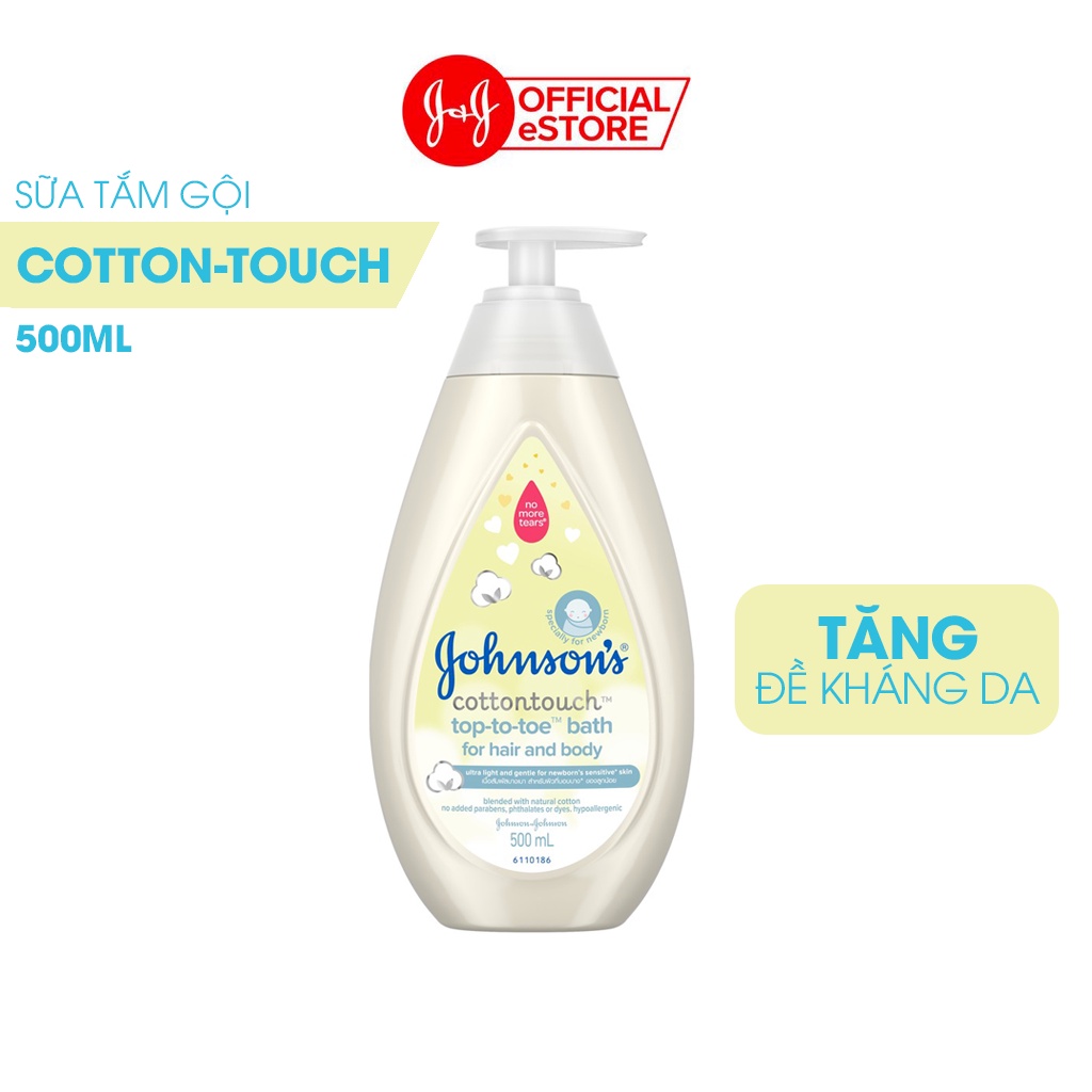 [Mã FMCGJJ10 giảm 10% đơn 400k] Sữa tắm gội toàn thân mềm mịn Johnson' baby bath Cotton touch 500ml (MỚI) - 100977934