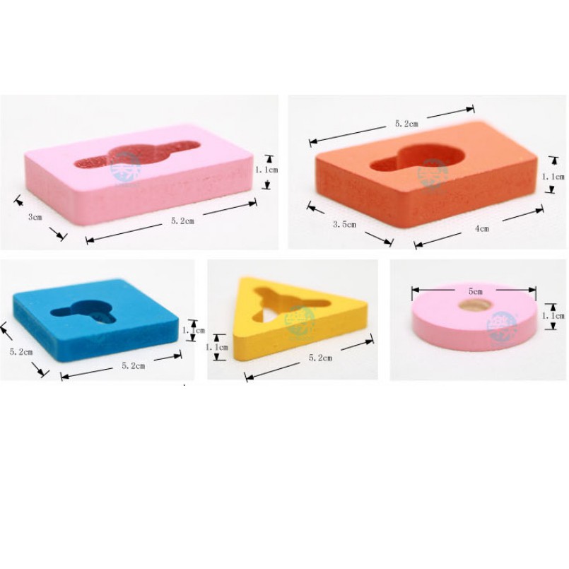 Đồ chơi thả hình 5 trụ cột khối gỗ zic zac cho bé bản đẹp