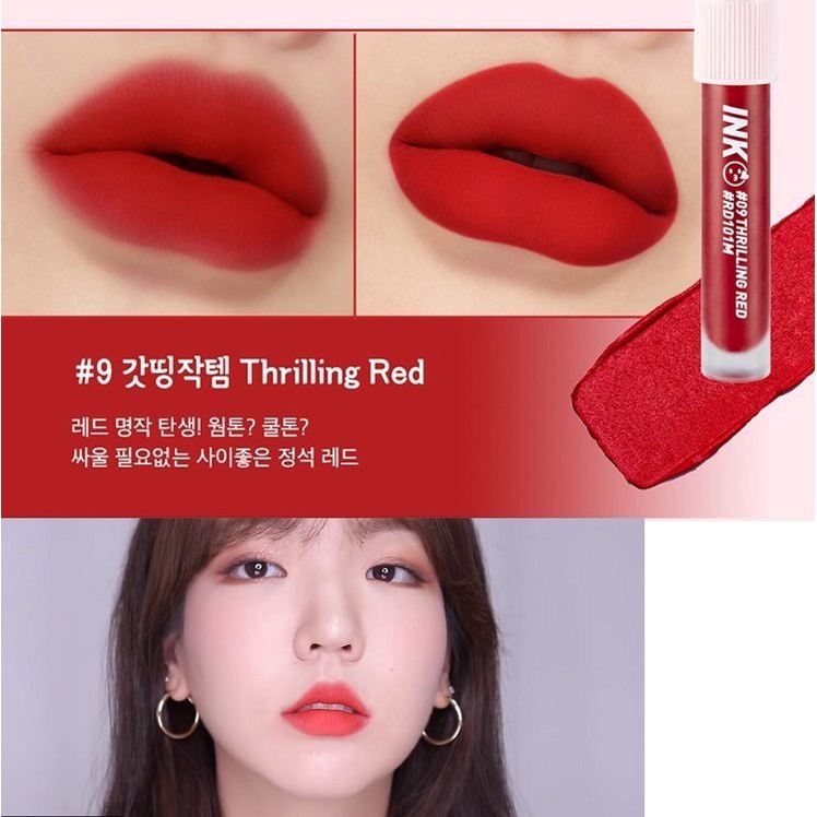 Son Kem Lì Peripera Ink Matte Blur Tint Màu #09Thrilling Red (NHƯ HÌNH CHỤP)