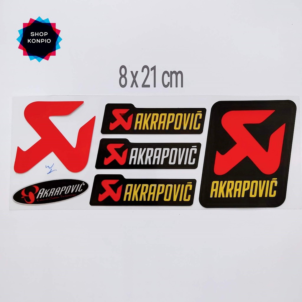 Bộ Tem Sticker Phản Quang Akrapovic Cao Cấp Dán Xe Máy, Ô Tô, Mũ Bảo Hiểm, Chống Thấm Nước, Chống Bay Màu