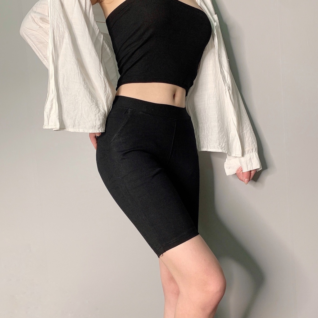 Quần Biker cotton ngố BIGSIZE thun co dãn siêu mạnh, tập gym thể thao TA-224