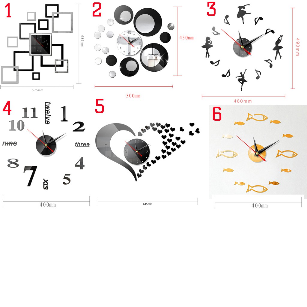 10 mẫu đồng hồ treo tường 3D tự lắp ráp phong cách Châu Âu hiện đại hot 2019
