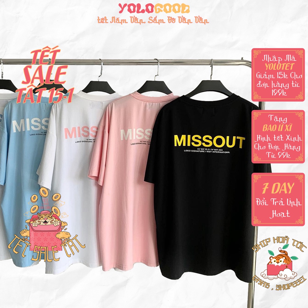 Áo thun tay lỡ  MISSOUT  phông Unisex nam nữ tee oversize form rộng pull Ulzzang Streetwear Hàn Quốc vải mềm