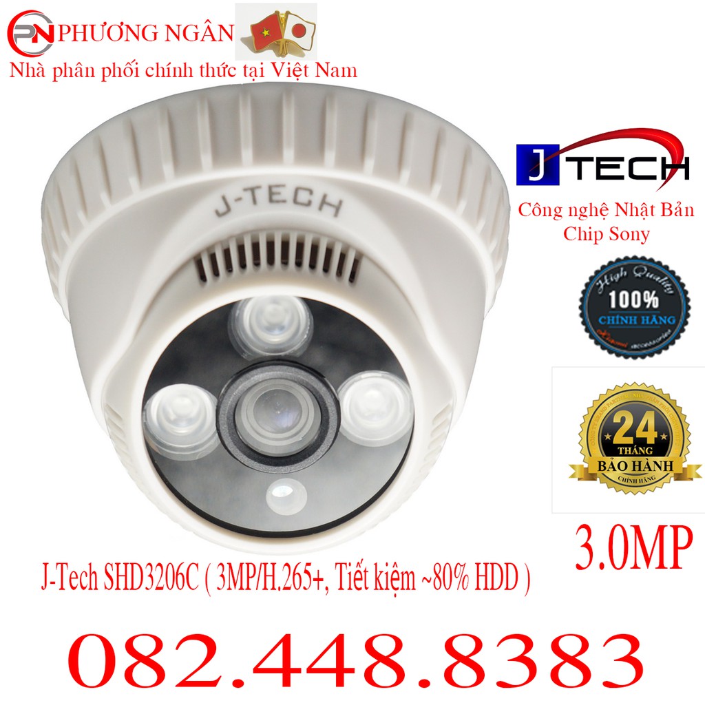 Bộ 5 camera ip Jtech 3.0MP + đầu ghi 8 kênh 4.0MP +Ổ cứng HDD 1TB