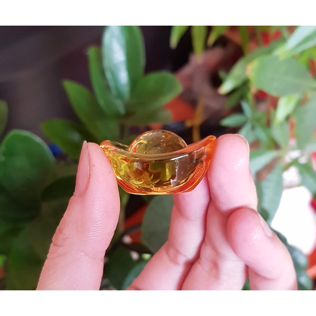 Thỏi Vàng Thần Tài Kim Nguyên Bảo  - Thỏi vàng pha lê phong thủy Thần Tài may mắn