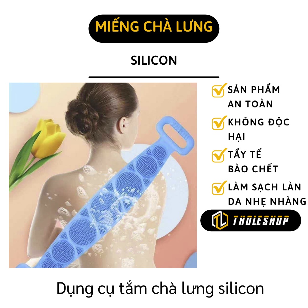 Dụng Cụ Chà Lưng - Dây Tắm Chà Lưng 2 Mặt Massage, Tẩy Tế Bào Chết Bằng Silicon 9269