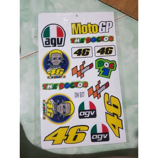 Tem dán xe nổi 2 con đầu vàng, AGV, 46 moto gp the doctor - Racing Group