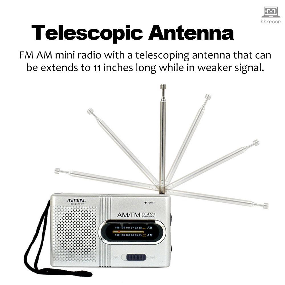 Mini Radio Portable Speaker AM FM Adjustable Telescopic Antenna Pocket Radios