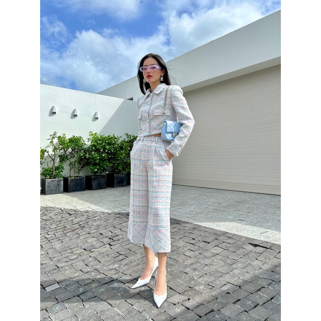 Set áo blazer tweed và quần suông HUONG BOUTIQUE HBVEST165