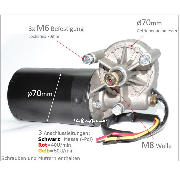 Motor giảm tốc 12V 50W