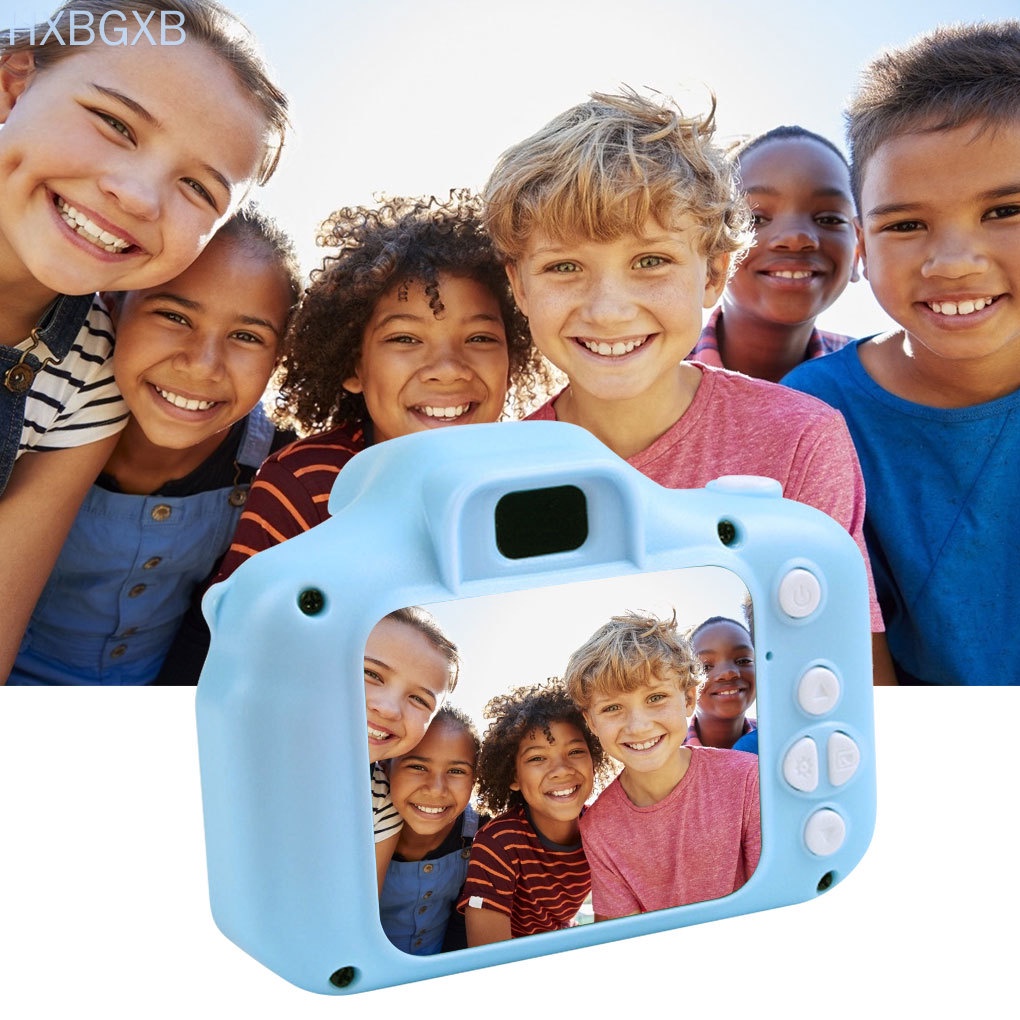 HXBG Digital Camera Kids 2-inch LCD Display Zoom Digital Camera Children Rechargeable Cartoon Recorder, Blue